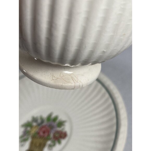 Wedgwood Belmar Demitasse/Espresso Cup Saucer Floral Basket Etruria England - Picture 8 of 10